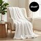 Americanflat Throw Blanket - 50x60 Inch Double Sided Luxe Faux Fur - Soft Plush Fleece Bedding - Cozy Warmth For Living Room Couch Or Sofa - White